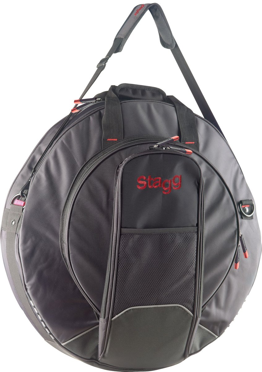 Чехол для тарелок STAGG [SCYBB-22] размер 22", усиленный черный нейлон, 4-х секционное основное отделение, 2-х секционное дополнительное отделение 16", внешний карман для барабанных палочек, ручка, 2 плечевых ремня, наплечевой ремень