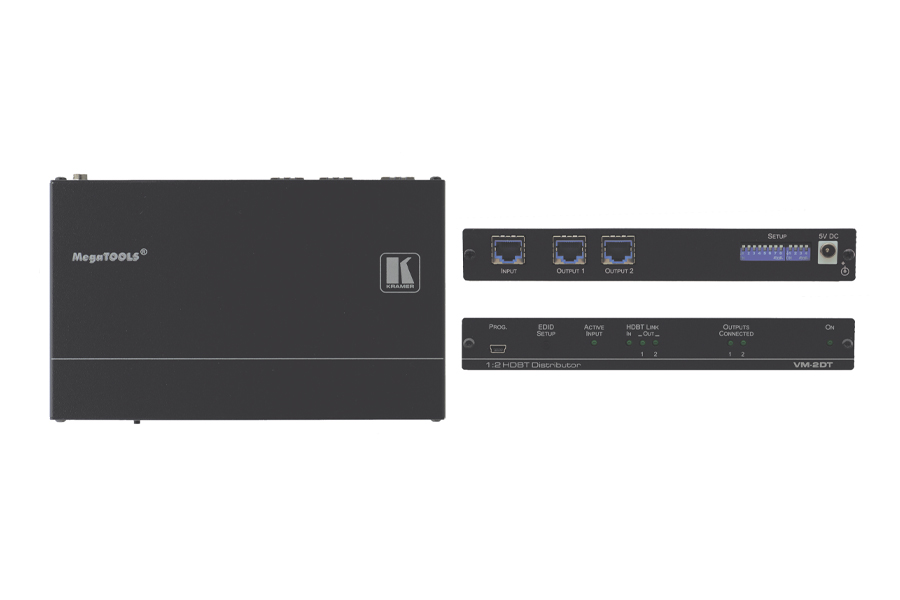 Усилитель-распределитель Kramer Electronics [VM-2DT] 1:2 HDBaseT; поддержка 4К