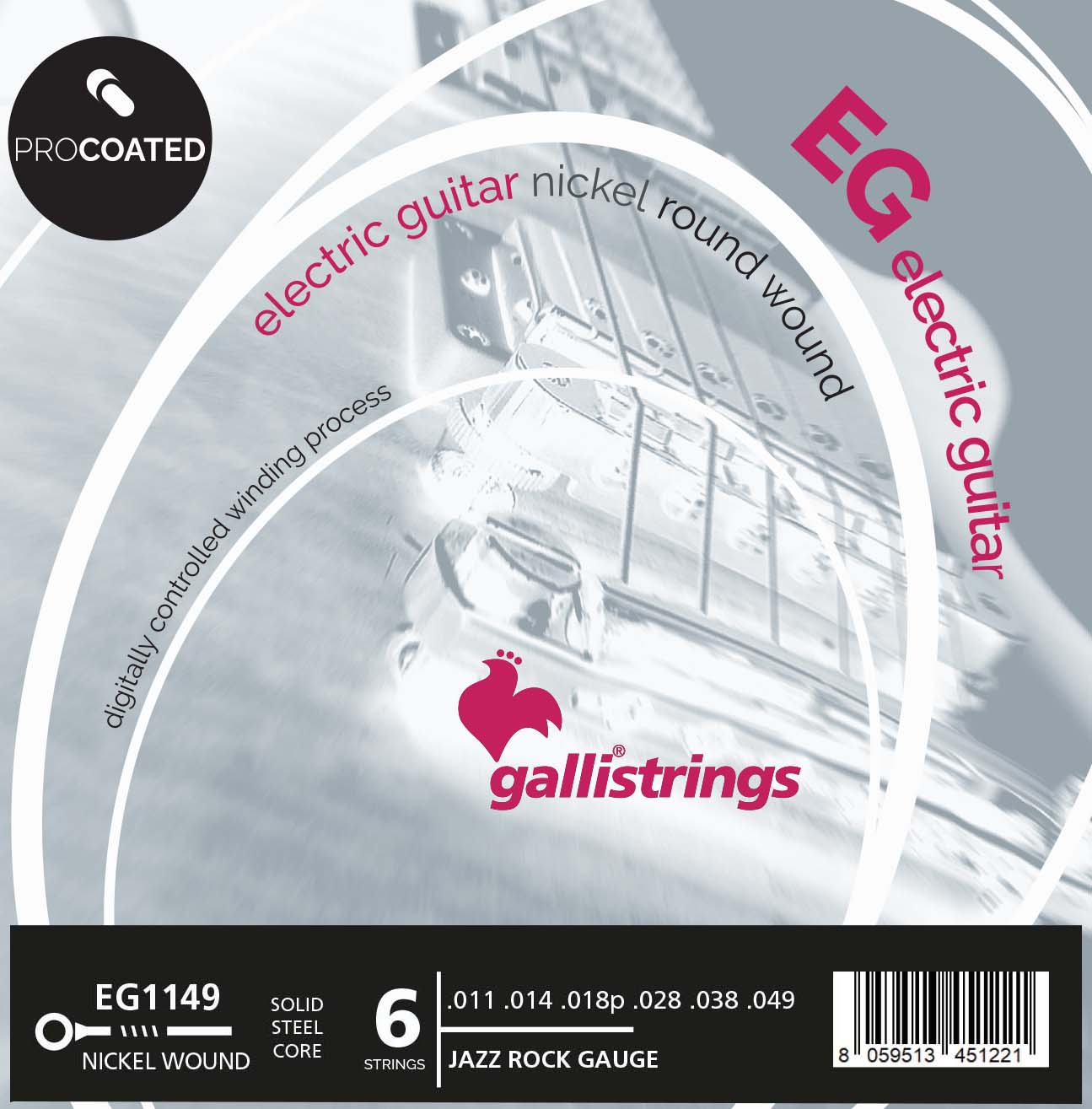 Комплект струн GALLI STRINGS [EG1149] для 6-струнной электрогитары
