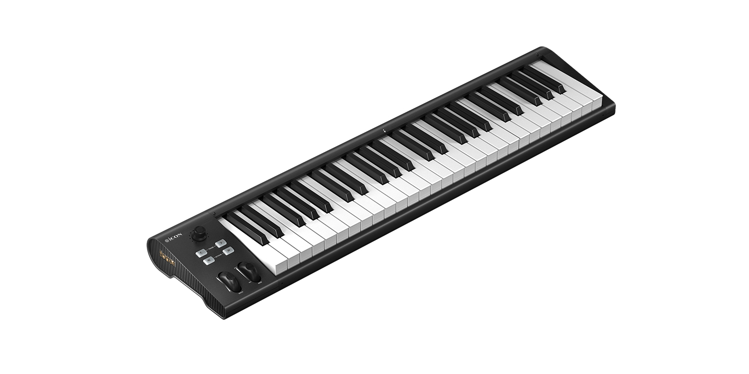MIDI клавиатура [110105A2030] Icon [Artist 49] USB MIDI клавиатура, 49 полувзв. клавиш, колеса Pitch&Modulation, двухфунк. энкодер с 11-ти сегм. LED индикатором, 4 кнопки переключения октав и транспонирования, разъемы 2х1/4" TRS Jack, 2x USB-C