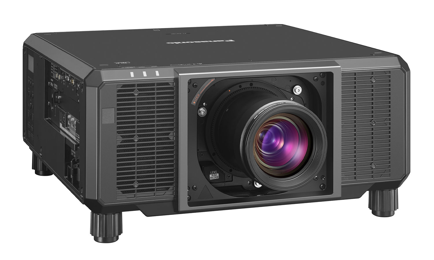 Лазерный проектор Panasonic [PT-RQ25KEJ] (без объектива) 3DLP, 21000 Lm,4K(3840x2400 Quad Pixel Drive ON) 25000:1;HDMI x2;DisplayPort x1;Multi Sync IN BNC x1/Out BNC x1;RS232 IN x1/Out x1;RemoteIN x2/Out x1;+ опц.слоты;USB A x2;RJ45 DIGITAL LINK;35кг.ЧЕР