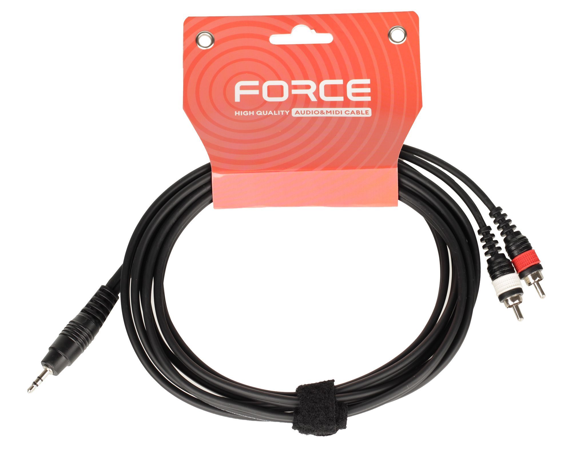 Аудиокабель FORCE FLC-10/3, mini Jack 3.5→2×RCA, 3 м