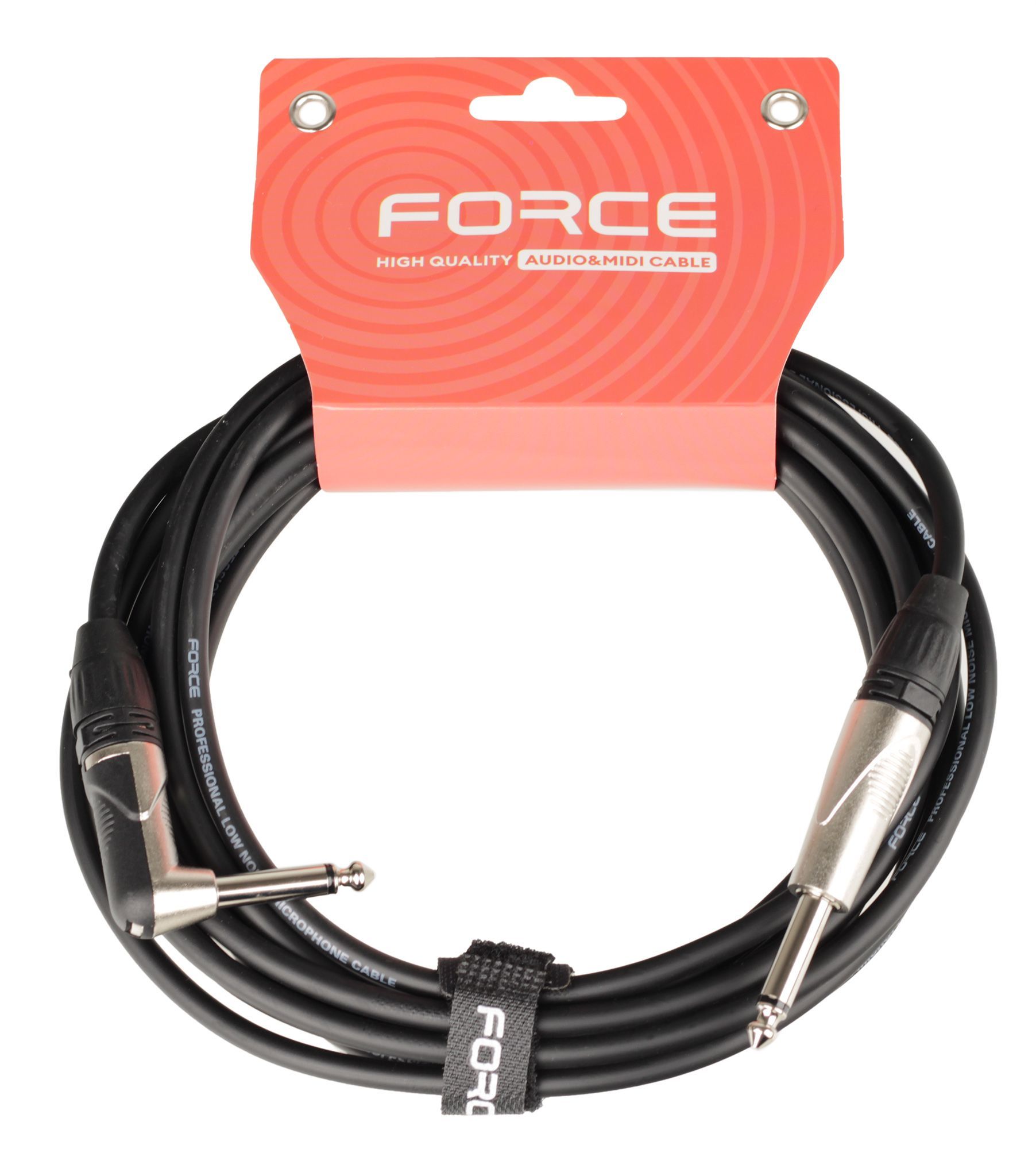 Кабель гитарный FORCE FGC-09/4.5L, Jack 6.3 мм угловой - Jack 6.3 мм, 4.5 м