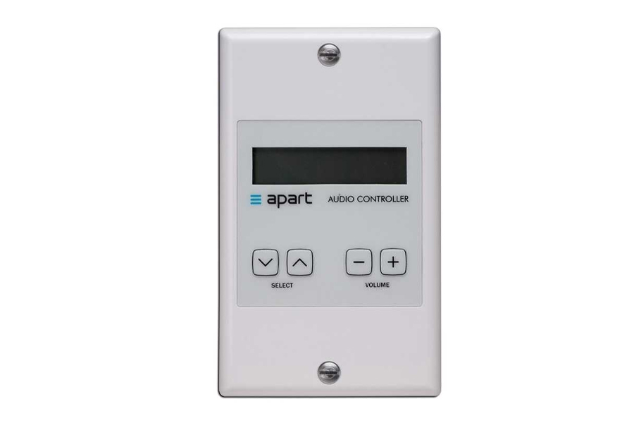 Настенная панель управления BIAMP [DIWAC] (APART) для аудио-матриц AUDIOCONTROL12.8 и AUDIOSYSTEM8.8. Ч/б дисплей, 2 кнопки SELECT и VOLUME. Монтируется в стену (E-MODIN и N-MODIN). Euroblock (2-pin). 83x83x20 мм. Цвет: белый.