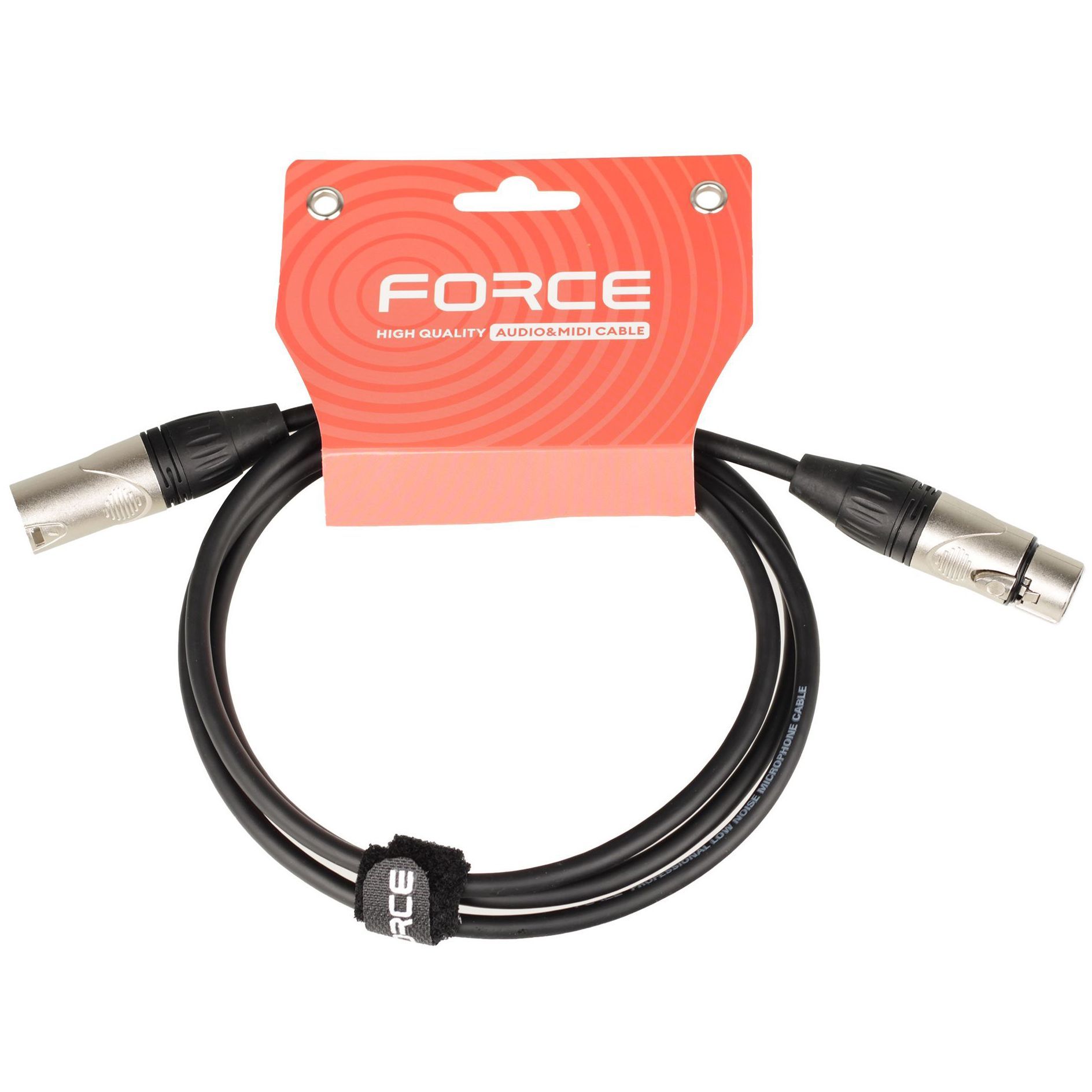 Кабель микрофонный FORCE FMC-05/1.5, XLR(M)-XLR(F), 1.5 м, черный