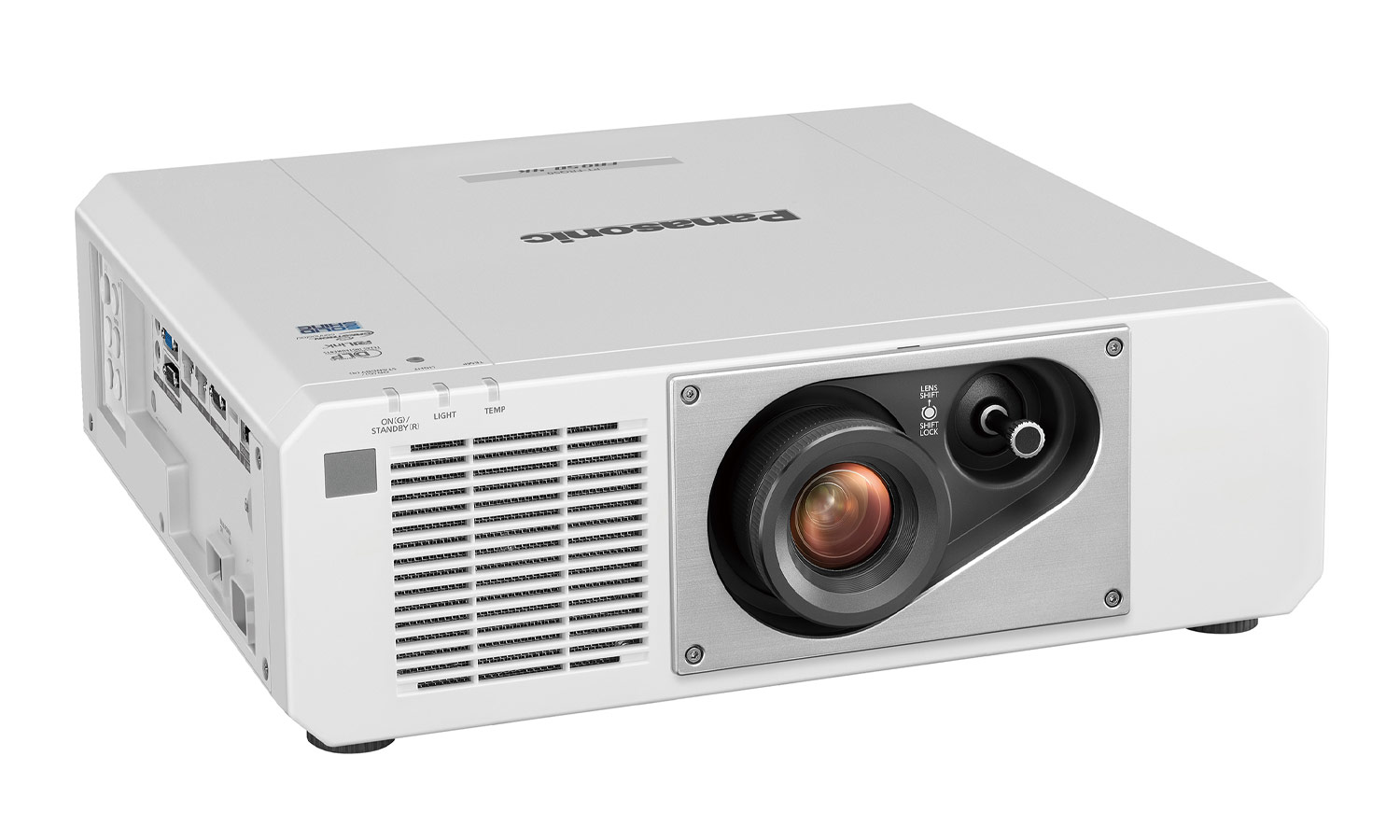 Лазерный проектор Panasonic [PT-FRQ50WEJ] DLP, 5400 Lm, 4К UHD(3840x2160);20000:1;TR-1.46-2.93:1; LensShift (V:+71%-48%;H:+34%-27%); HDMI IN x2;RGB IN D-sub15pin;AudioIN;AudioOut;VGA OUT;RS232; LAN1; LAN2-DIGITAL LINK;USB Ax1;35/28дБ;белый;16.1кг.