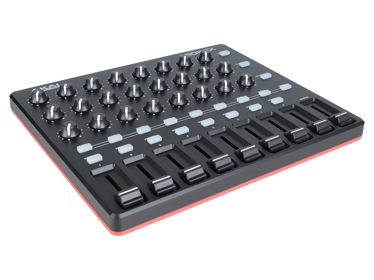 MIDI контроллер [MIDIMIX] AKAI [MIDIMIX] 24 энкодера, 9 фейдеров, 8 кнопок Mute/Solo, 8 кнопок Rec Arm