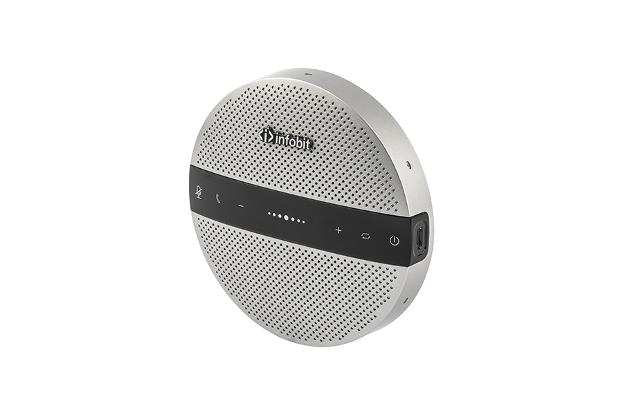 Спикерфон Infobit [iSpeaker M400] Всенаправленный USB-спикерфон. Охват 5 метров на 360 градусов. Подключение по USB + Bluetooth + Dongle, для помещений до 30 кв.м. Подкл. daisy chain.
