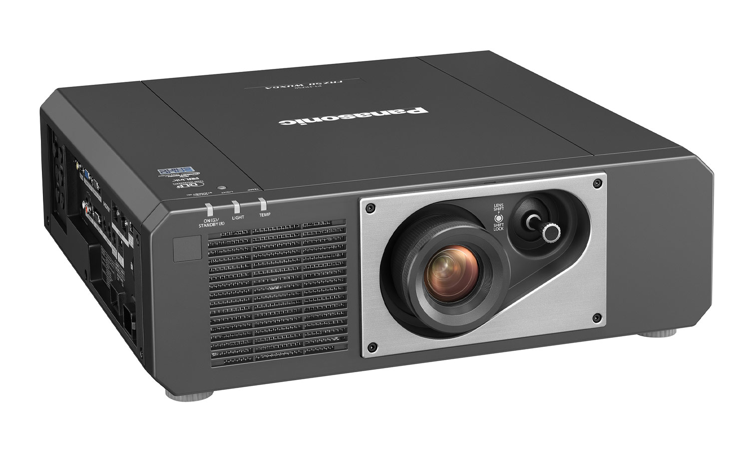 Лазерный проектор Panasonic [PT-FRZ50BEJ] DLP; 5400 Center, 5200 ANSI Lm;WUXGA (1920x1200);20000:1;Lens Shift;TR 1.46-2.94:1;HDMI x2;VGA IN x2;VideoIN-RCA pin x1; AudioIN x3;AudioOut;RS232;RJ45(DigitalLink);RJ45 LAN; USB A power;32/27dB;черный 16кг