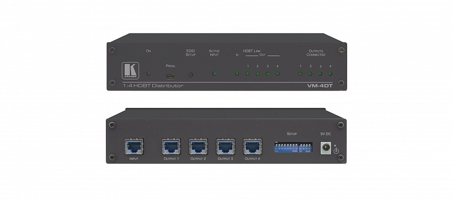 Усилитель-распределитель Kramer Electronics VM-4DT 1:4 HDBaseT; поддержка 4К60 4:2:0
