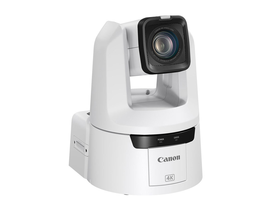 PTZ-камера Canon [CR-N500WH] 4K PTZ камера, 1" СMOS сенсор, 2160/30p, зум 15x, угол обзора 73°, 3G-SDI, GEN-LOCK, HDMI, USB-A, XLR, SRT, NDIHX, встроенный автотрекинг, PoE+, цвет белый