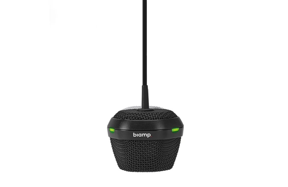 Микрофон Biamp [Devio DCM-1(Black)] подвесной, технология Beamtracking; 3 зоны по 120°; 3хLED mute индикаторы; 2хRJ45(доп.для подключения 2-ого DCM-1 по daisy-chain-макс.2 микрофона).Совместим с хабом SCR.Макс.расстояние м/д девайсами:15м. Цвет:черный