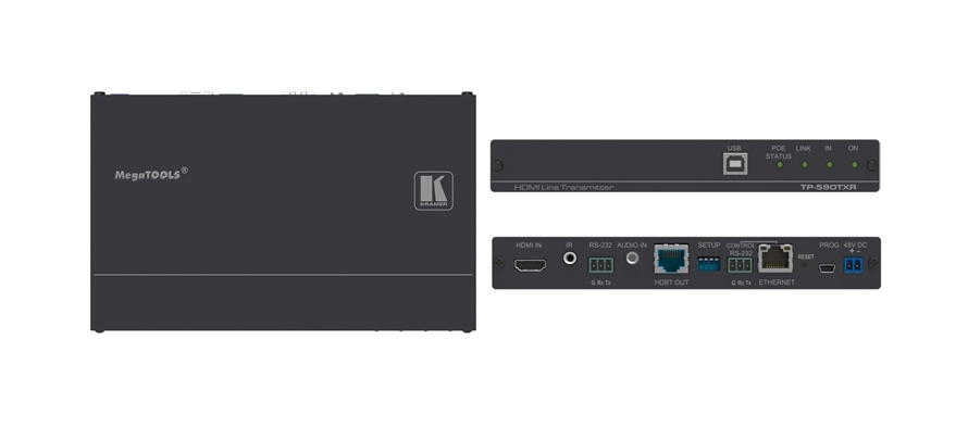 Передатчик Kramer Electronics [TP-590TXR] HDMI, Аудио, RS-232, ИК, USB по витой паре HDBaseT; поддержка 4К
