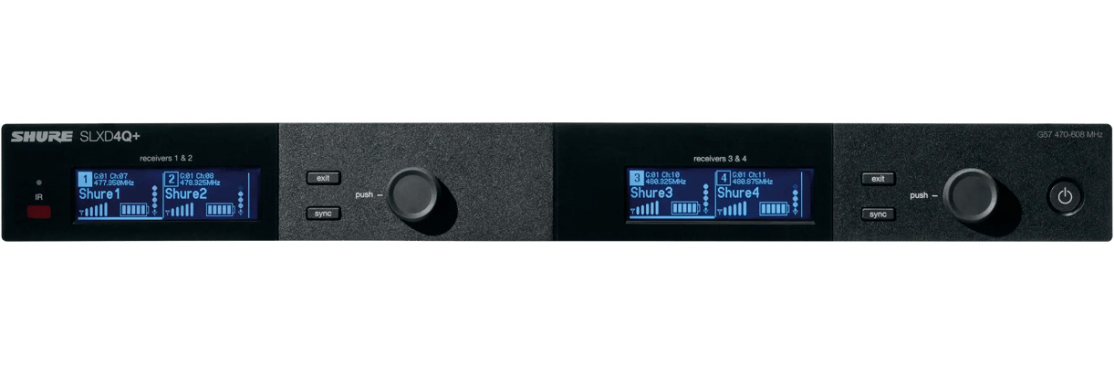 Четырехканальный приемник цифровой радиосистемы SLXD SHURE [SLXD4Q+E=-G65] 470606 МГц