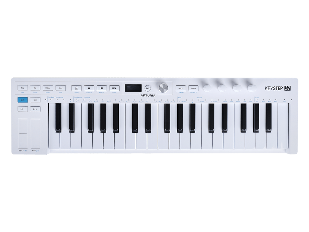 MIDI клавиатура Arturia [KeyStep 37 MK2] 37 клавиш с чувствительностью к силе нажатия и послекасанием, OLED-экран, секвенсор, арпеджиатор, 4х 3,5-мм CV-Out, MIDI-In/Out, Sync I/O, вход для педали сустейна/экспрессии (TRS), Type-C
