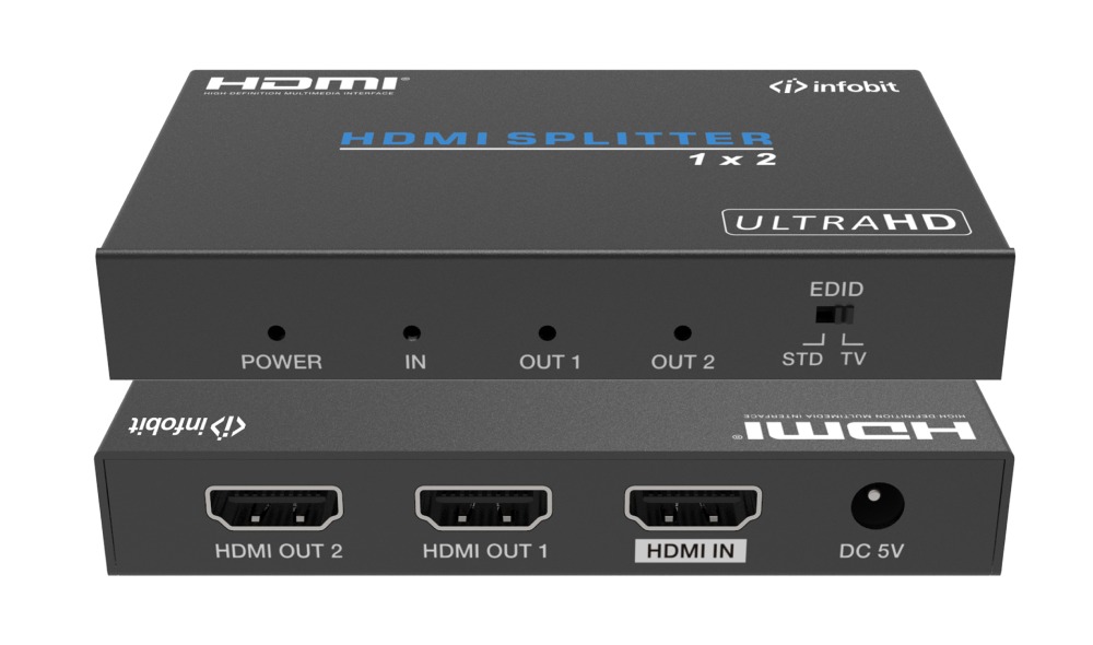 Усилитель - распределитель Infobit [iSwitch 102] 1х2 HDMI 4K60