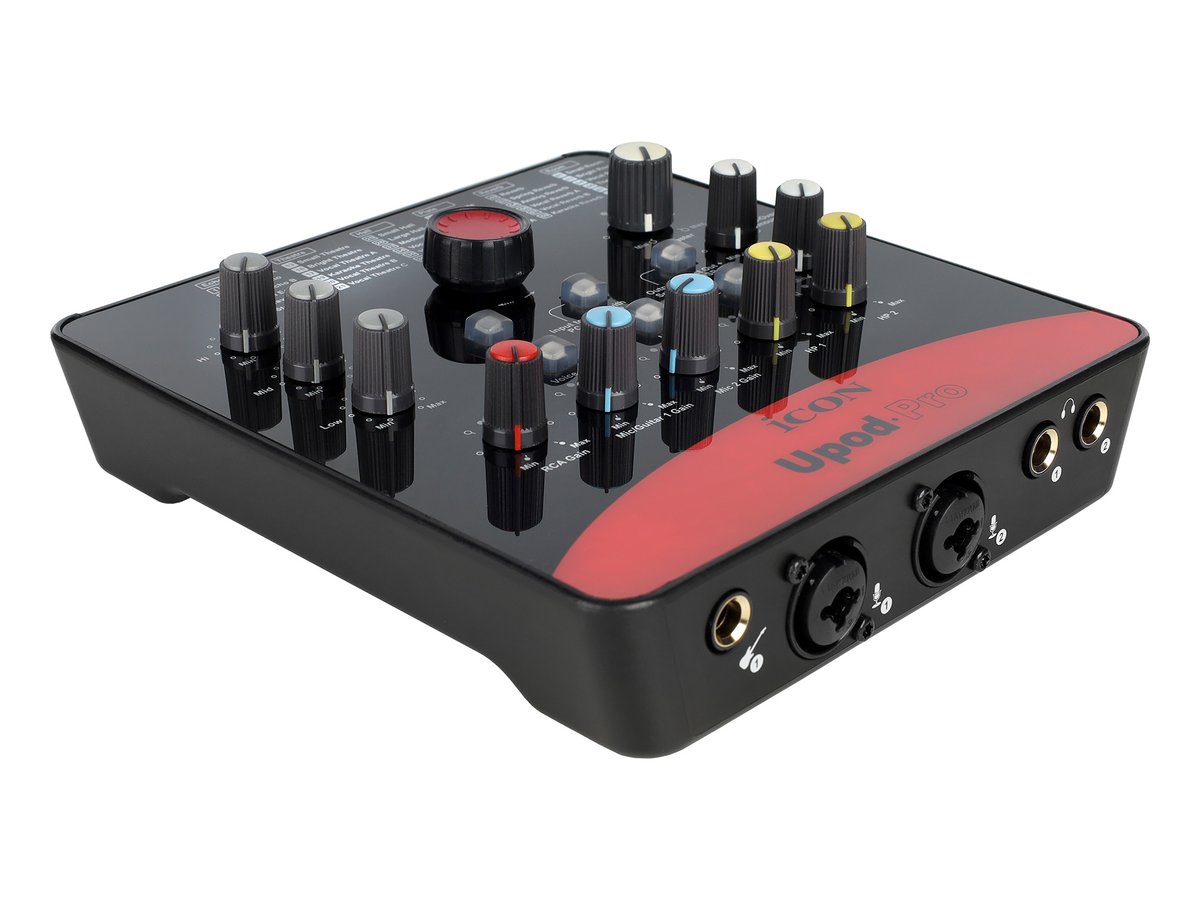 Аудиоинтерфейс USB [110307A2002] Icon [UPod Pro] 72 DSP эффекта, АЦП/ЦАП: 16 бит/48 кГц, 22-20000 Гц, 90 дБ, S/N: -90 дБ, THD+N: 0,0061%, 2xCombo XLR/TRS, 1/4" TS инстр. вход, 2xRCA входа / 2x1/4" TRS выхода, 2x1/4" TRS выхода для наушников, USB-B