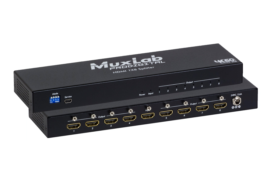Усилитель-распределитель MuxLab [500427] 1х8 HDMI, 4K/60