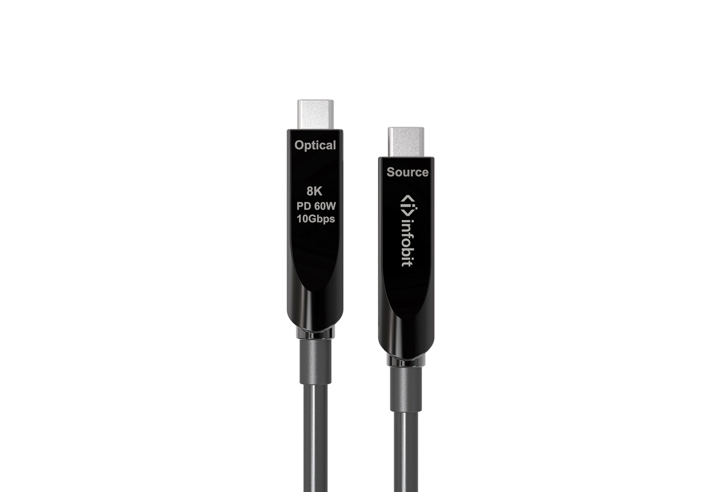Кабель оптический активный USB 3.1 Gen 2 [AOC-USB31-CCDV-10], 10 Гбит/с, CM-CM, активный оптический кабель, поддержка данных + видео + PD, совместимость с USB 2.0, 10 м
