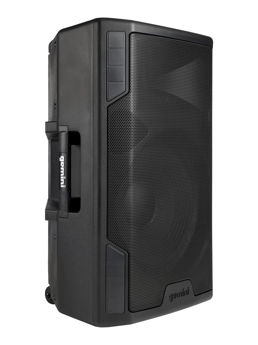 Акустическая система Gemini [GSP-5500] Активная, 2-х полосная, RMS/Peak 550/2200 Вт, АЧХ 40-20000 Гц, SPL 126 дБ, 15" ВЧ, 1,35" ВЧ, вх.: (2) XLR Mic, (2) 1/4" TRS Mic, 1/8 TRS AUX, RCA (L/R) AUX, XLR, вых.: XLR Mix, USB, SD, FM, Bluetooth