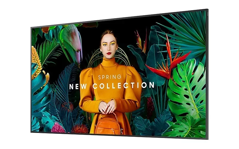 ЖК-дисплей Samsung QH98C, 98", LED, 3840x2160 (UHD), 700 кд/кв.м, Tizen 4.0, со встроенными колонками, режим работы 24/7, черный