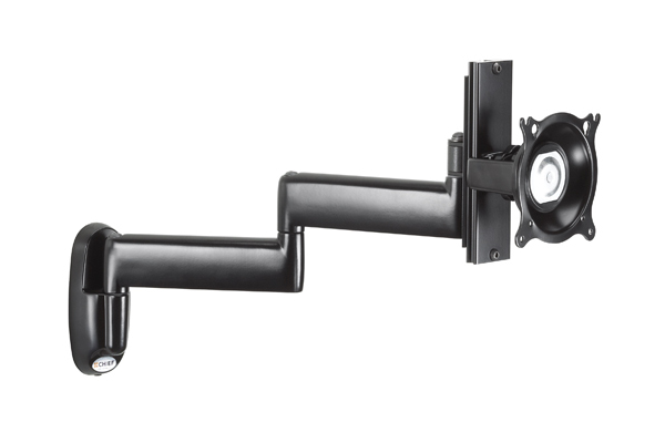 [KWD130B] Крепление настенное Chief KWD130B для монитора 10 - 30" VESA 100x100, расстояние от стены 12-47 см, наклон +/-15°, поворот 180°, регулировка высоты 12 см, черн.