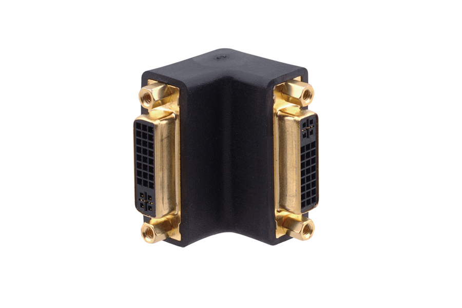 Адаптер для цифровых интерфейсов [99-9595011] Kramer Electronics [AD-DF/DF/RA] DVI розетка на DVI розетку (угловой)