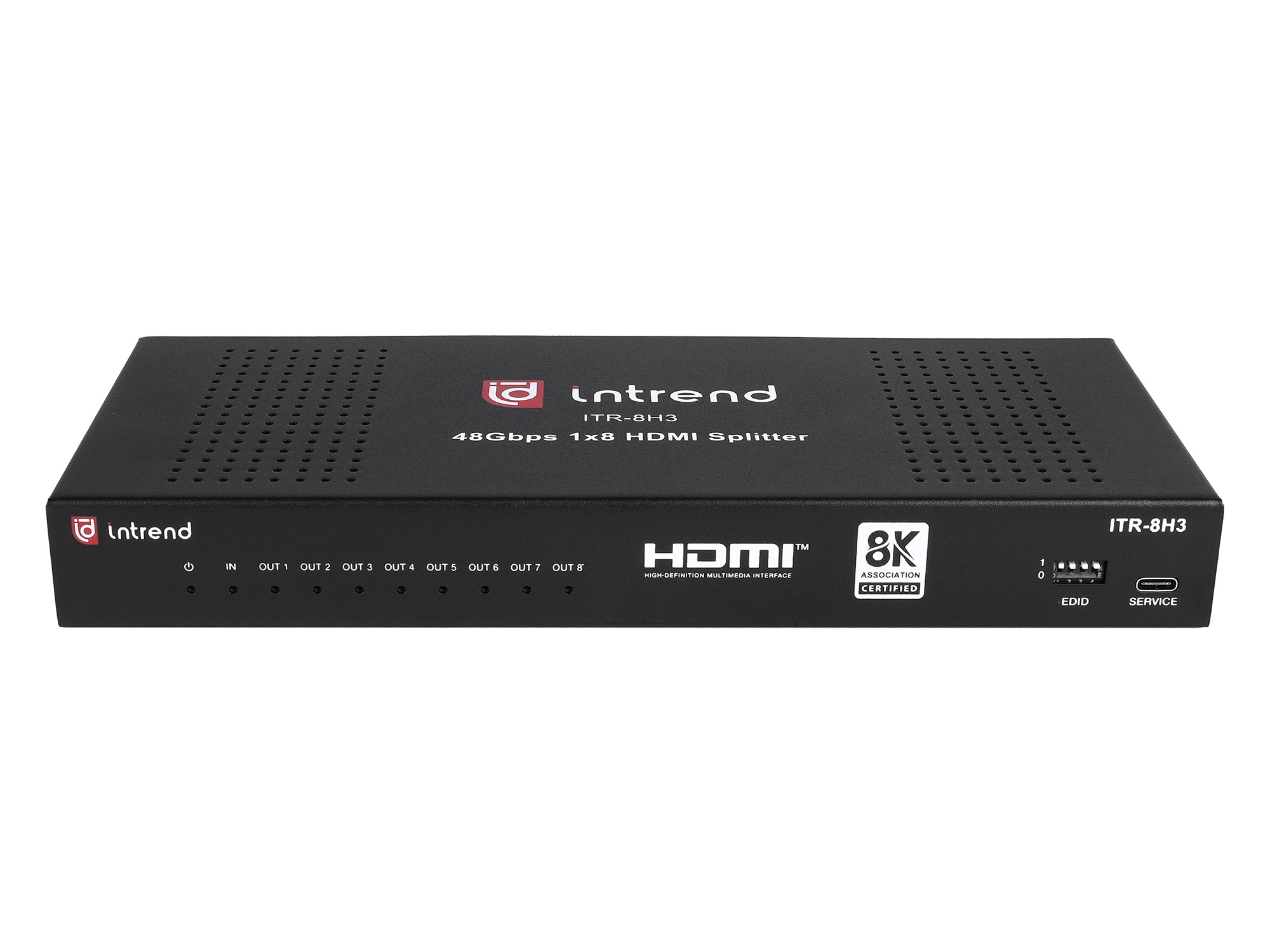 Усилитель-распределитель HDMI 1:8 Intrend [ITR-8H3] поддержка 8K, деэмбедирование звука
