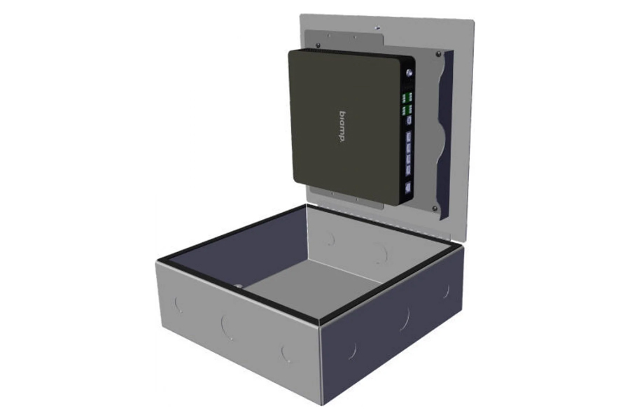 Монтажная коробка Biamp [Plenum box 12 x 12] для размещения любого из следующих продуктов в пленуме: TesiraFORTE X series, Devio SCX series, Parle TCM-X, Parle TCM-XA, Parle TCM-1, Parle TCM-1A, Parle TCM-1EX, Tesira AMP-450P, Tesira AMP-450BP, TesiraCON