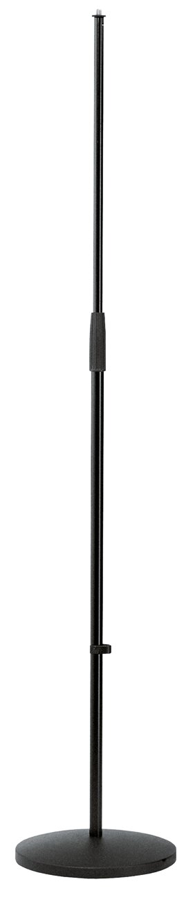 Прямая микрофонная стойка K&M [26010-300-55] выcoта от 870 до 1575 мм, круглое чугунное основание, материал стойки - сталь, цвет черный