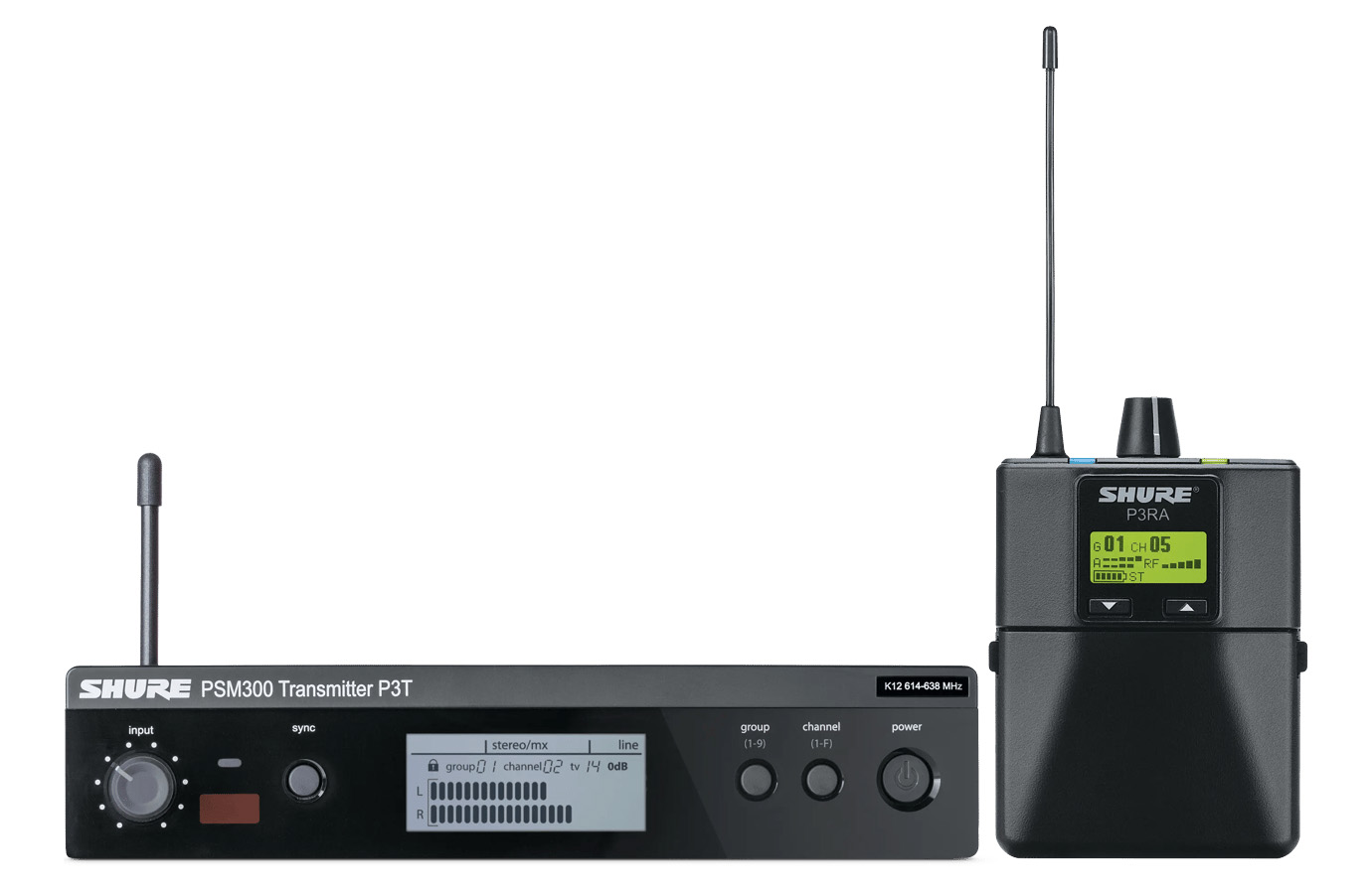 Беспроводная система персонального мониторинга PSM300 SHURE [P3TERA-K3E] с металлическим приемником