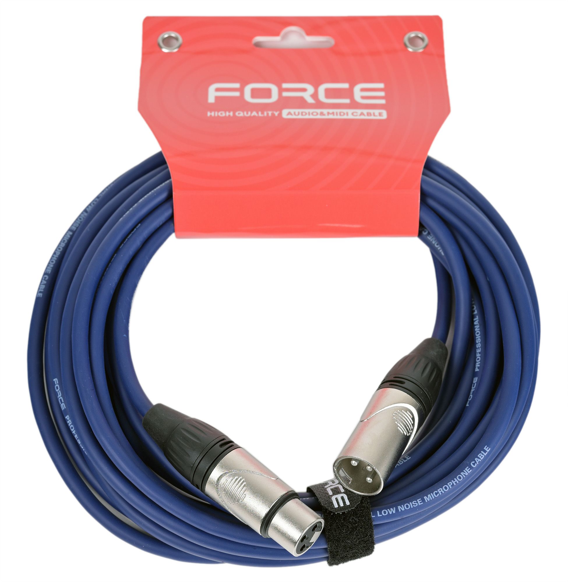 Кабель микрофонный FORCE FMC-05/6 BL, XLR(M)-XLR(F), 3 м, синий