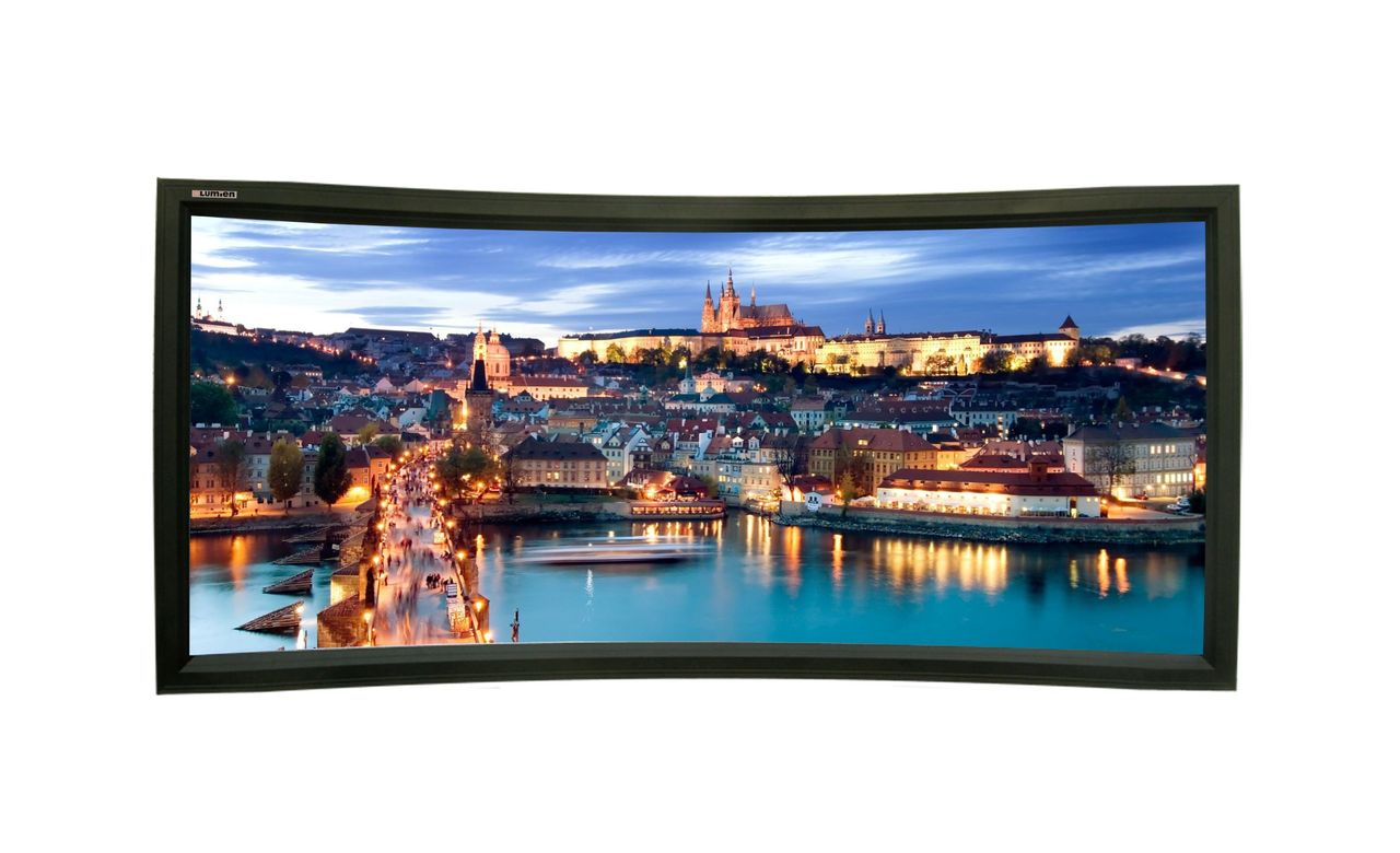 [LCH-100113] Экран Lumien [Cinema Home Curved] 203x350 см (раб. область 187х332 см) (150") Matte White, изгиб 25°, алюминиевая рама обтянутая черным бархатом 16:9 (2 места)