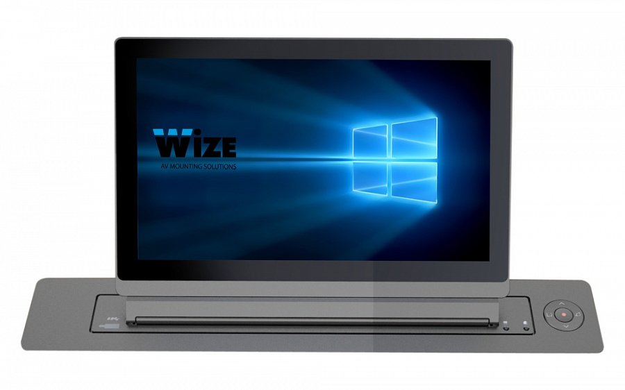 ДЕМО Моторизированный выдвижной монитор Genius Tilt Wize Pro [WR-17GT/ black] 17,3", угол наклона 0-30°, толщина корпуса монитора 9мм, габаритные/установочные размеры 570х87х650/555х87мм, центральное управление, Full HD,черный