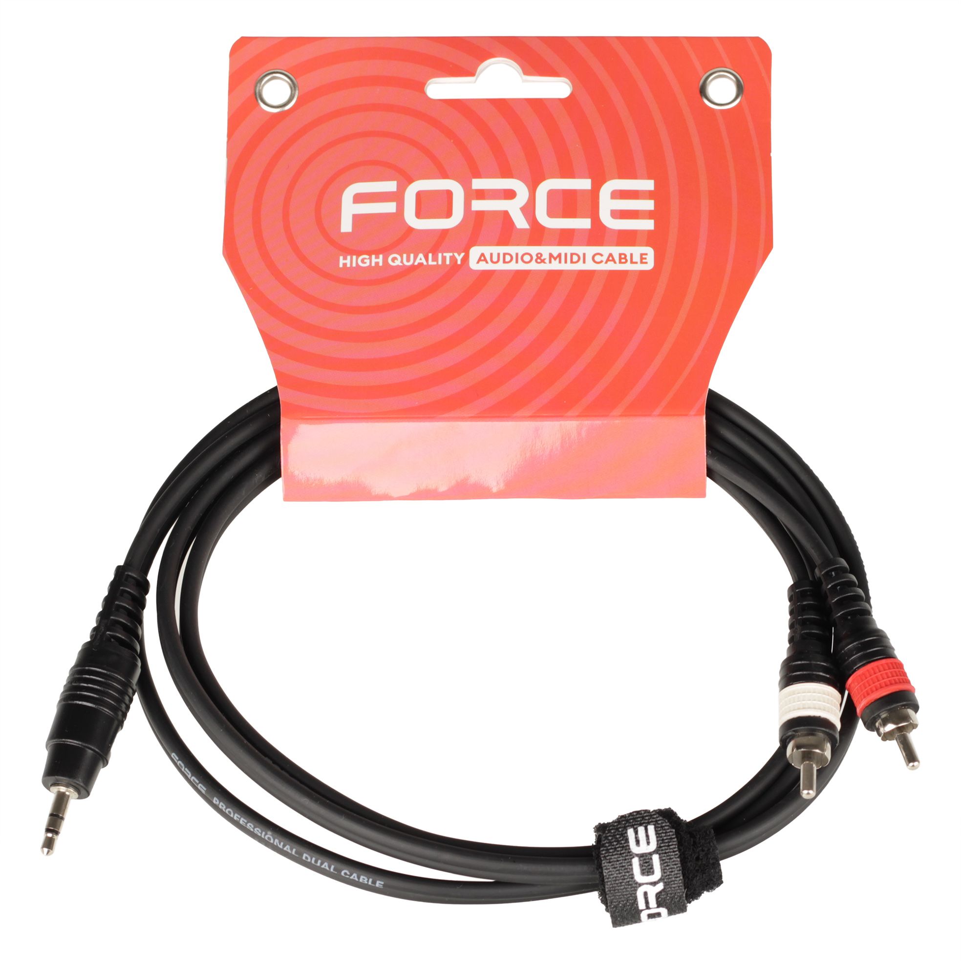 Аудиокабель FORCE FLC-10/1.5, mini Jack-2xRCA, 1.5м