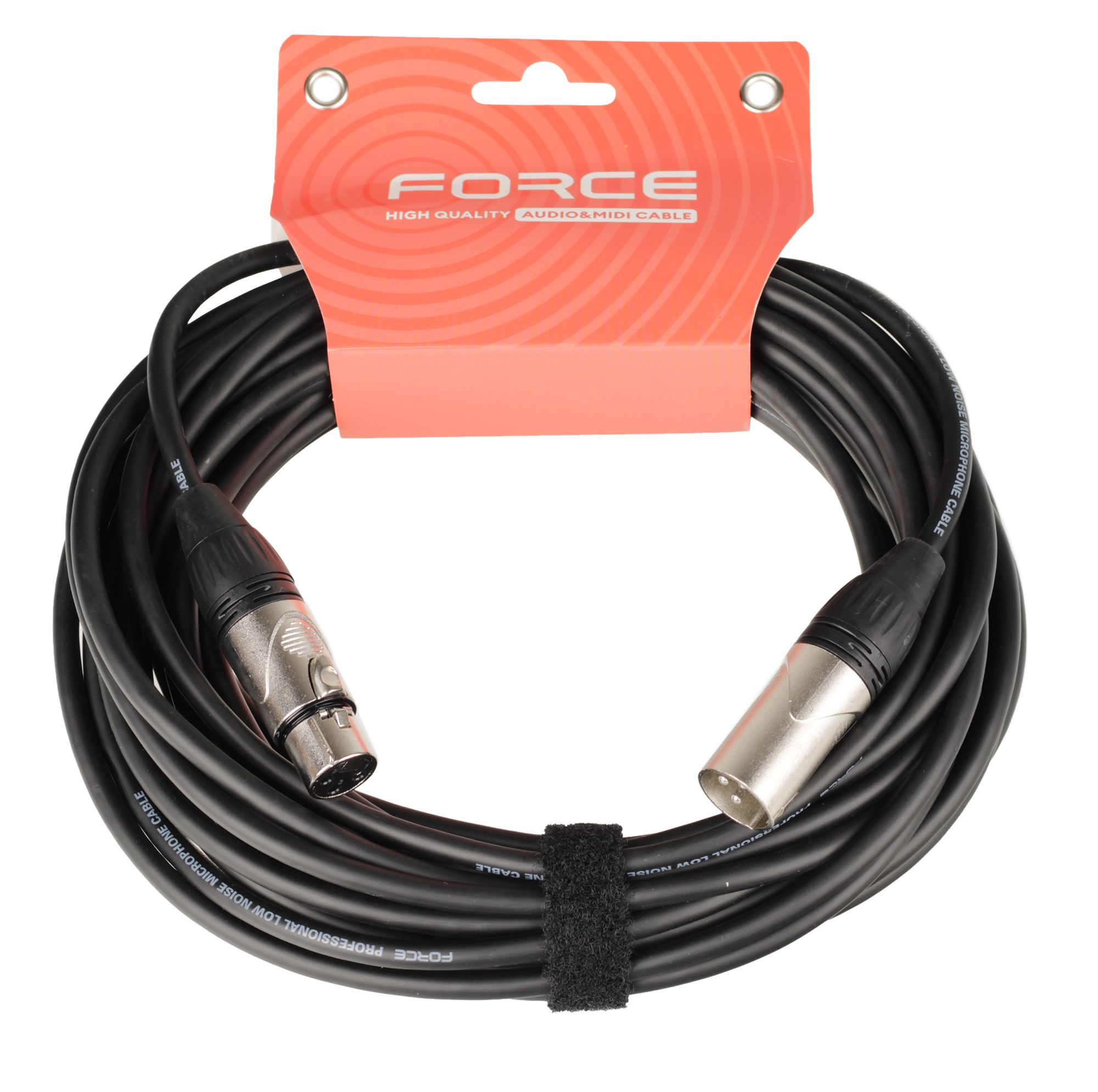 Кабель микрофонный FORCE FMC-05/10, XLR(M)-XLR(F), 10 м, черный