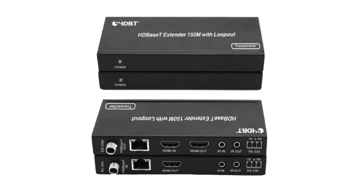 Удлинитель сигнала HDBaseT Infobit [E150CL] (Tx and Rx), HDMI 10,2 Гбит/с, 150 м для 1080p. Двунаправленный ИК и RS232, POC, HDCP 1.4, Комплект.
