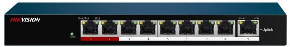 Коммутатор Hikvision DS-3E0109P-E/M(C) 9x100Мбит/с 8PoE+ 58W неуправляемый