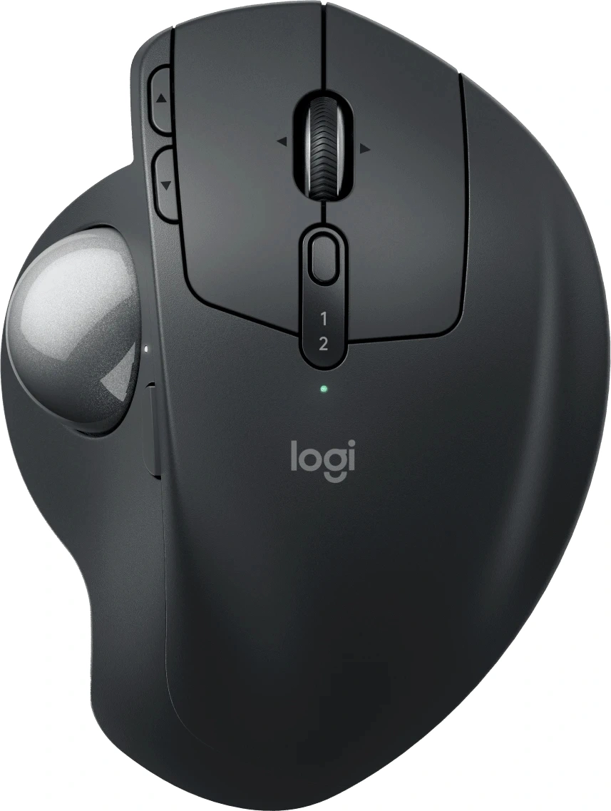 Трекбол Logitech Trackball MX Ergo S графитовый оптическая 2048dpi silent беспров. BT/Radio USB 8but (910-007261)