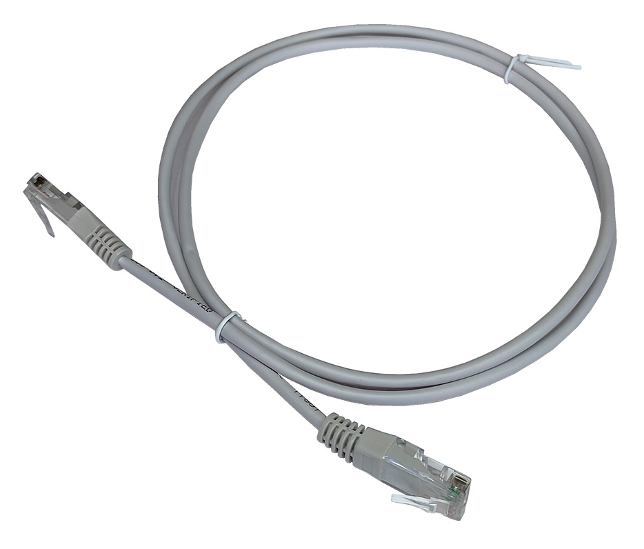 Патч-корд LANMASTER - TWT, UTP, кат. 5e, 2 x RJ-45, RJ-45 - RJ-45, ПВХ, серый, 5 м, с заливными колпачками, TWT2-45-45-5.0-GY