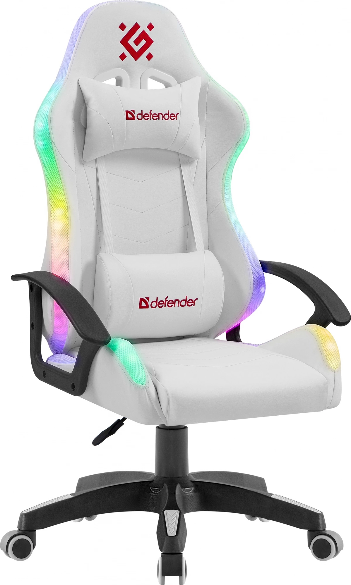 Кресло игровое Defender Factor X RGB экокожа крестов. пластик черный