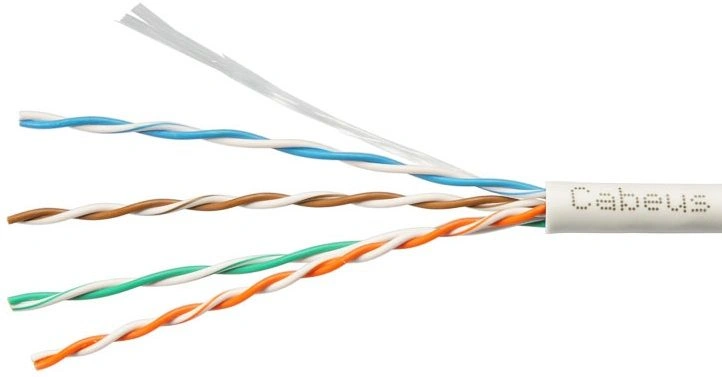 UTP-4P-Cat.5e-SOLID-LSZH-GY-LIGHT-100 Кабель витая пара Cabeus Light UTP 4 пар. кат. 5е одножильный D 047 AWG24 LSZH нг(A)-HF 1м (коробка 100м) внутренний цвет: серый