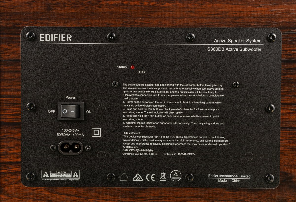 Колонки Edifier S360DB Brown (2.1,70W RMS, дерево, Bluetooth 4.1,ДУ)