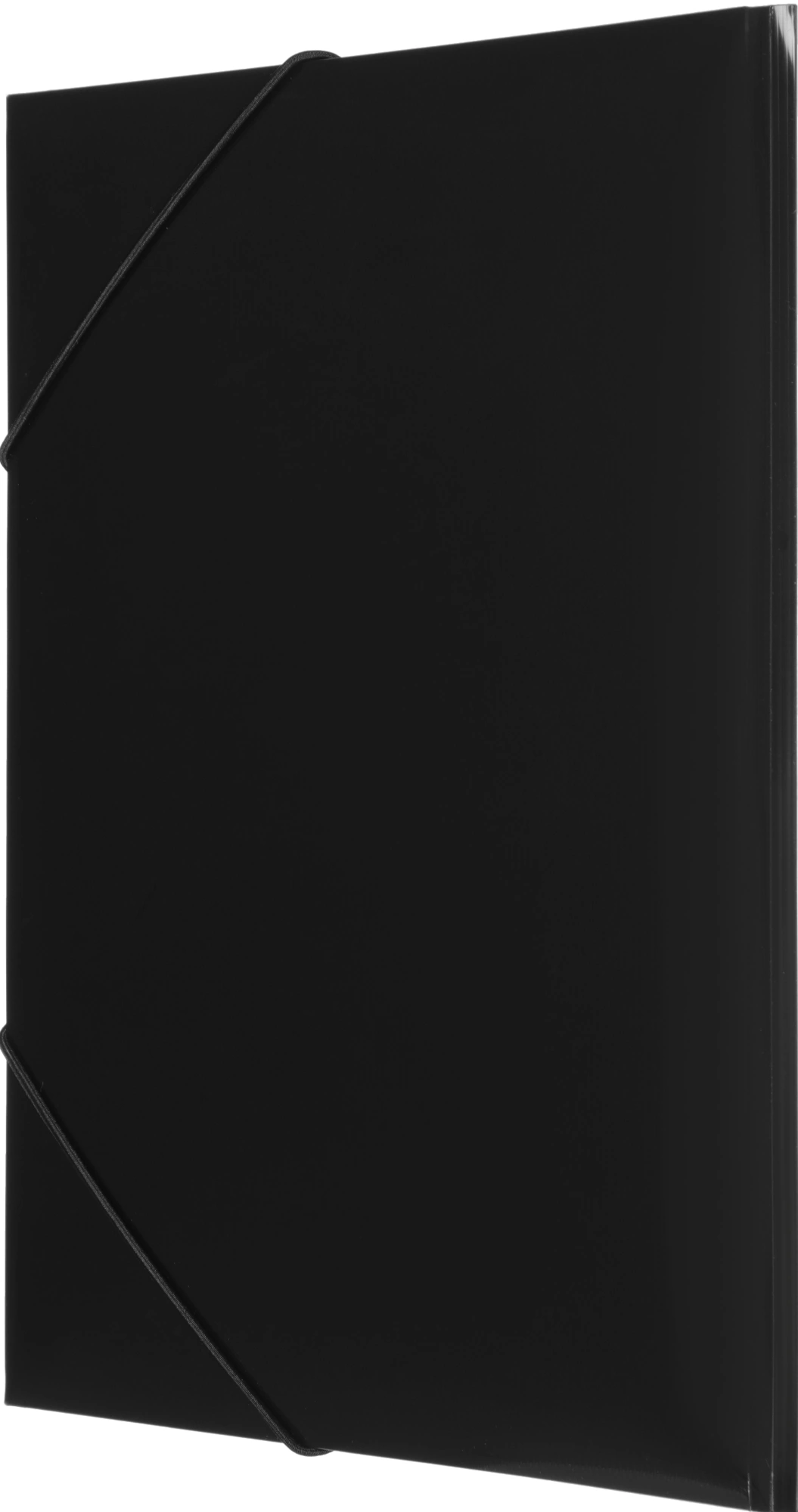 Папка на резинке Бюрократ DeLuxe DL510BLCK A4, пластик, корешок 30мм, 0.7мм, черный