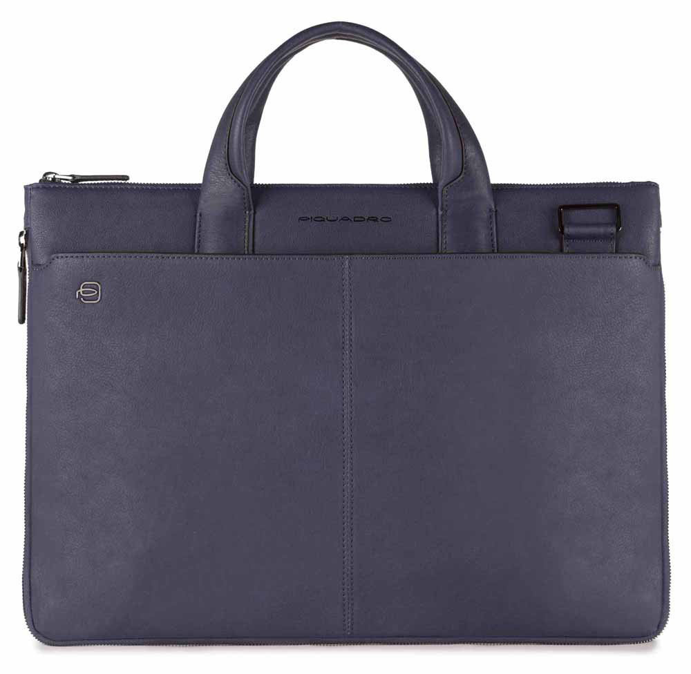 Деловая сумка Piquadro Black Square CA4021B3/BLU4 с отделением для ноутбука 15.6" синяя натур.кожа