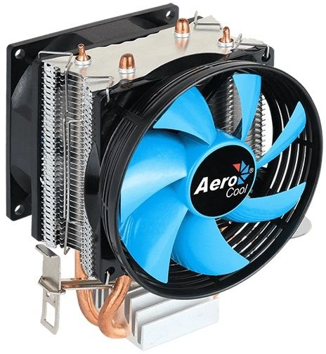 Устройство охлаждения(кулер) Aerocool Verkho 2 Dual Soc-AM5/AM4/1200/2066/1700/1851 серебристый/синий 4-pin 15-25dB Al+Cu 120W 370gr Ret