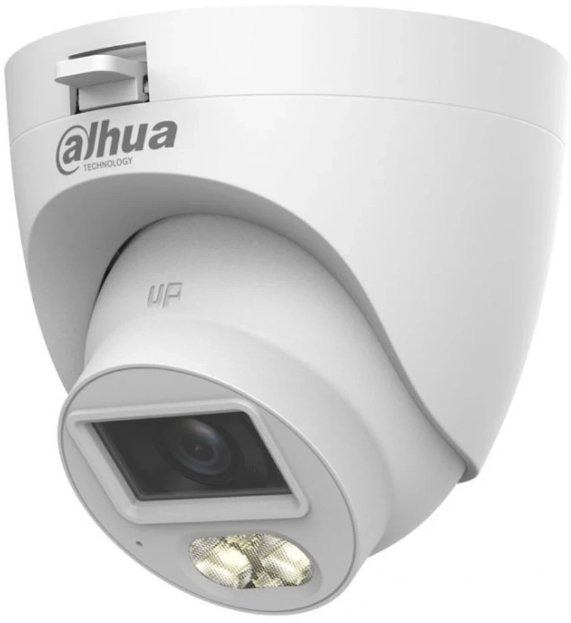 DAHUA DH-HAC-HDW1500CLQP-IL-A-0280B-S3 Уличная турельная HDCVI-видеокамера с интеллектуальной двойной подсветкой 5Мп, объектив 2.8мм, ИК 20м, LED 20м, IP67, корпус: пластик, быстрый монтаж