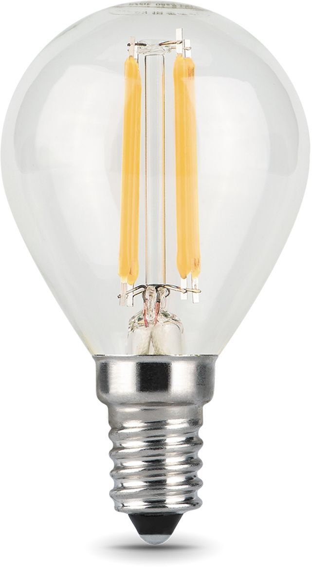 Лампа светодиодная филаментная Black Filament 7Вт P45 шар 2700К тепл. бел. E14 550лм GAUSS 105801107
