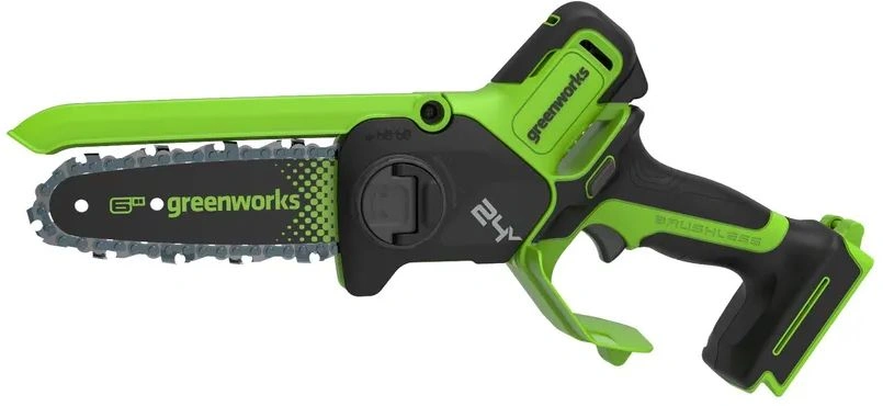 GreenWorks GD24CS15 Цепная мини пила аккумуляторная, 24V, 15см, бесщеточная, с автоматической смазкой цепи, без АКБ и ЗУ [2010107]