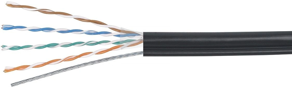 Cabeus UTP-4P-Cat.5e-SOLID-OUT-PE-UV-100 Кабель витая пара UTP (U/UTP), категория 5e, 4 пары (24 AWG), одножильный, для внешней прокладки, PE-UV (100 м) 100м